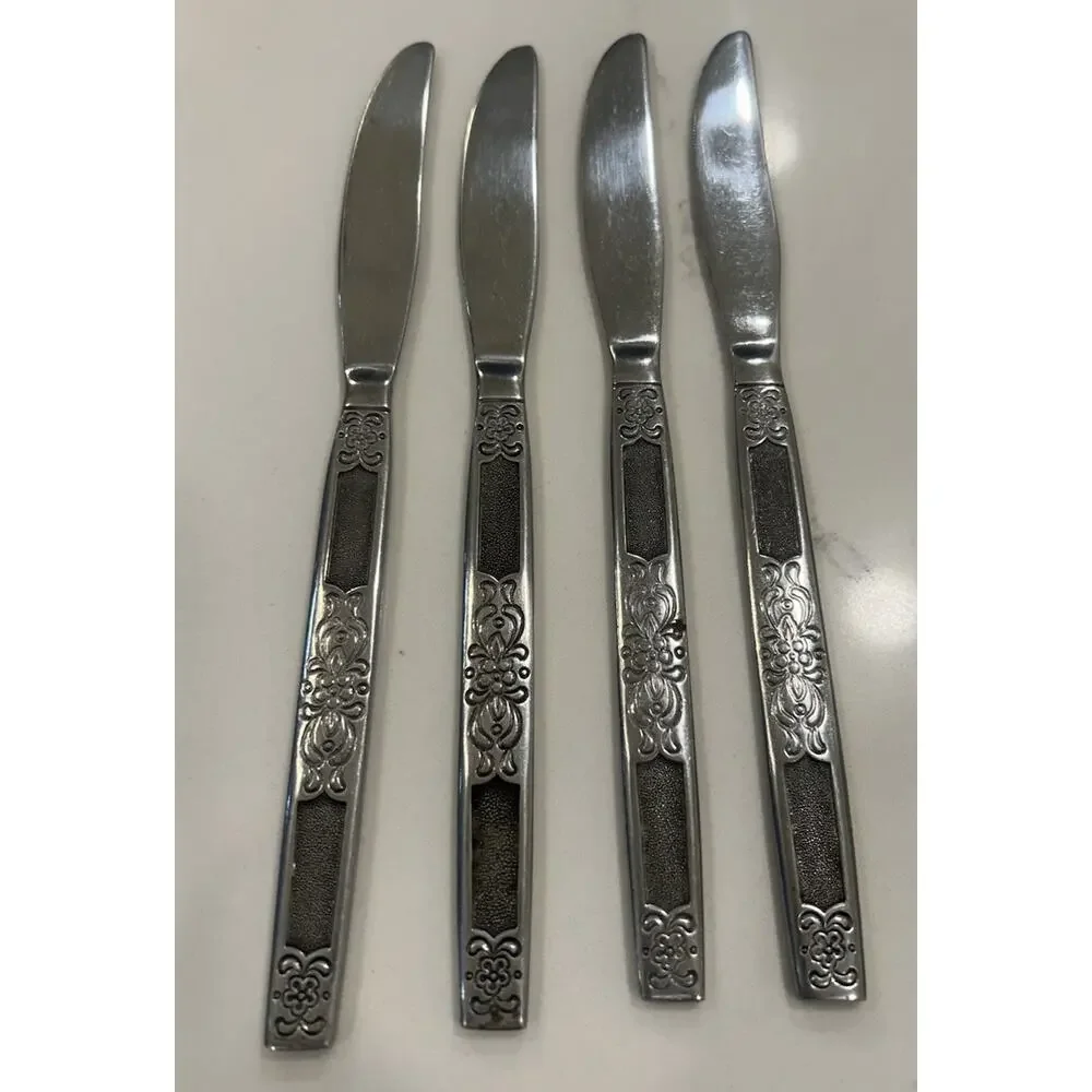 Vtg Oneida Silver Northland Moon Dance Set of 4 Dinner Knives 8” Flatware Lot - Picture 4 of 6